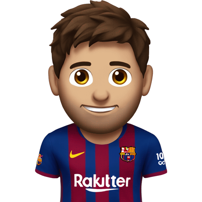 messi with a fc barcelone shirt  emoji