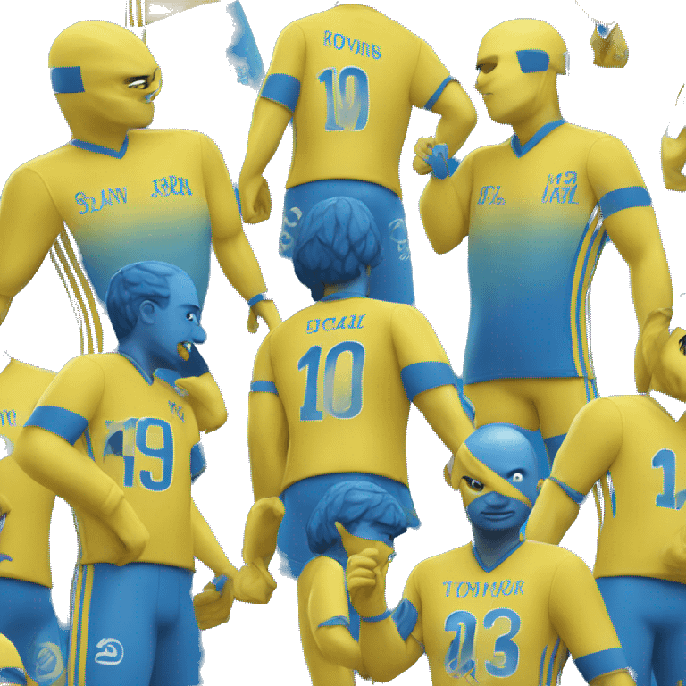 Blue and yellow colour shade jersey  emoji