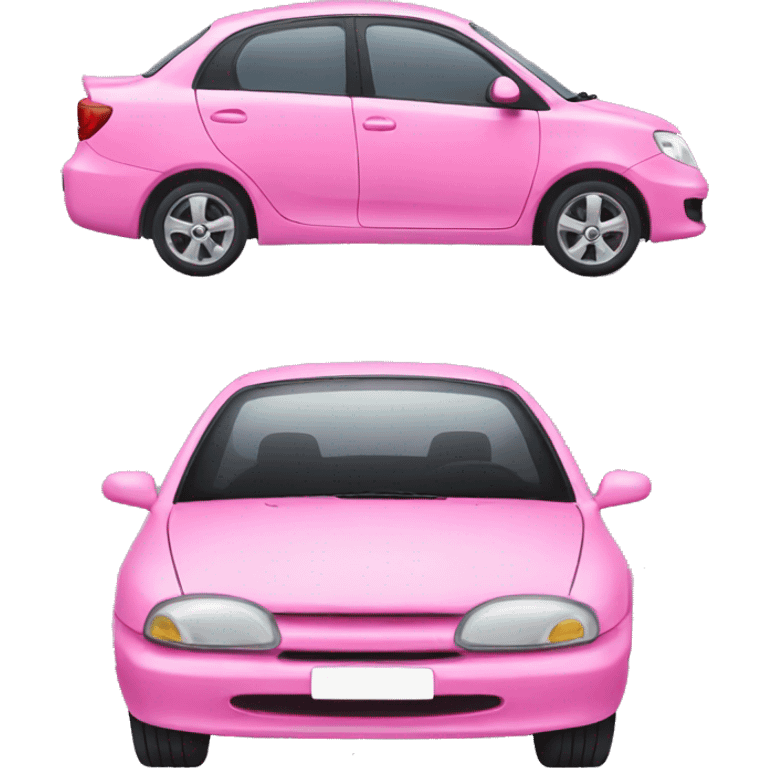 Pink car with gas emoji