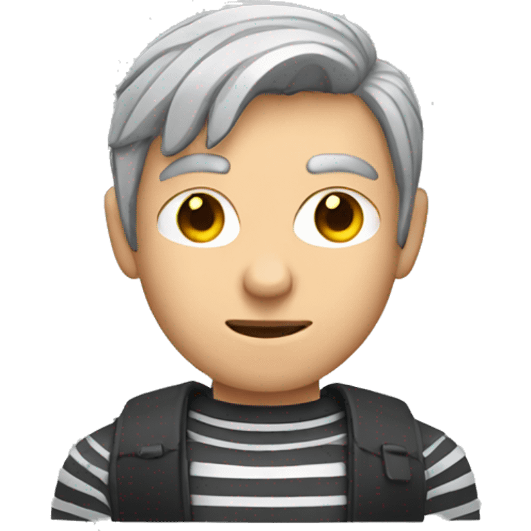 Burglar with striped jumper and grey hair emoji