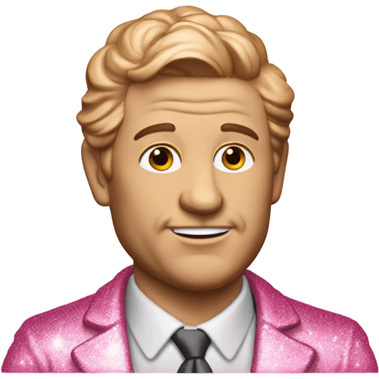 Pink ombre statue of Ted Rosevelt with glitter and trees emoji