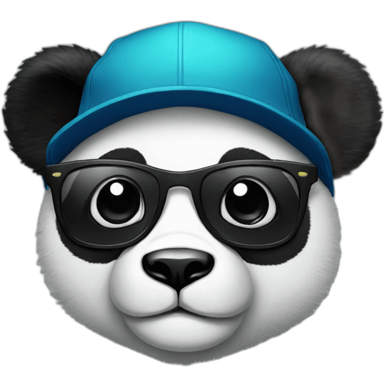 panda with a snapback and square glasses emoji