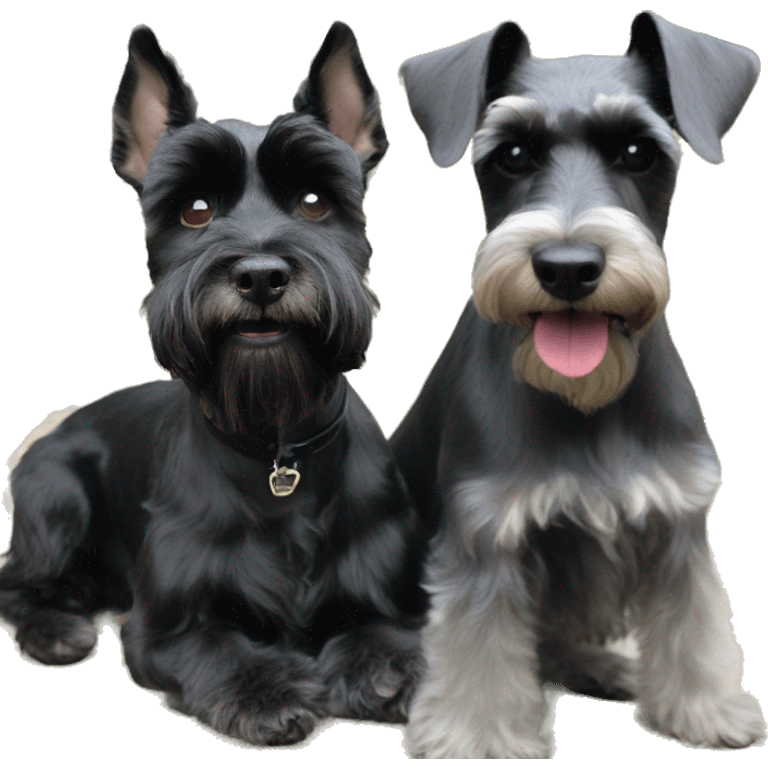 Black miniature schnauzer beside a Risen schnauzer  emoji