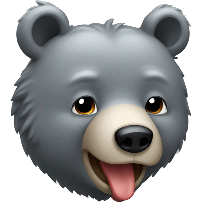 realistic-grey-bear-is-vomiting emoji