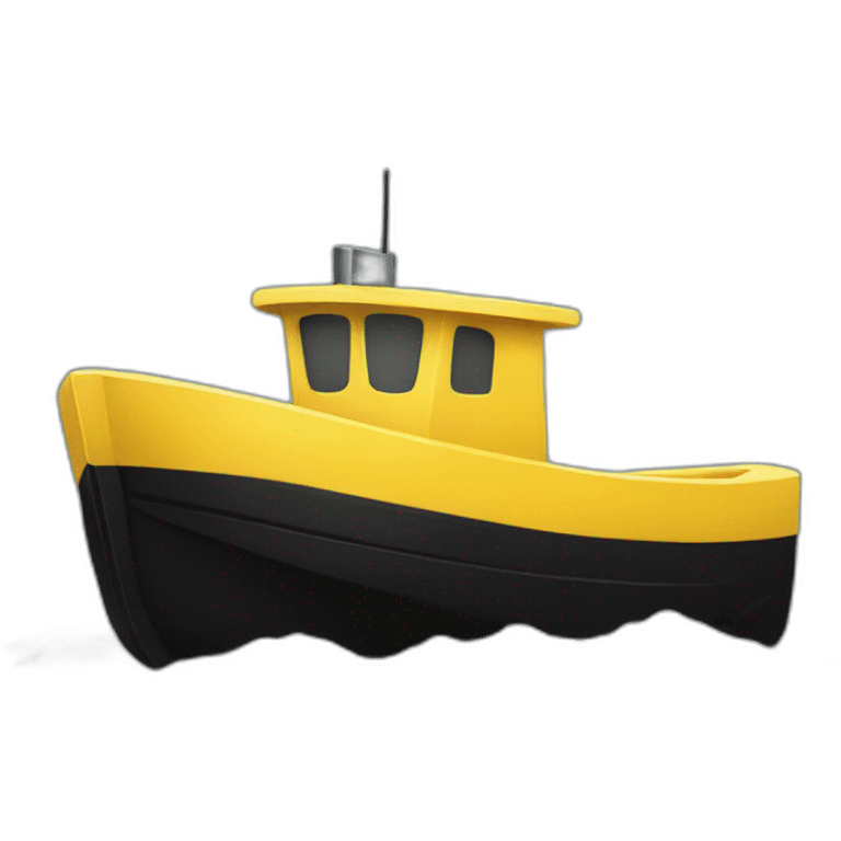 Yellow and black boat emoji