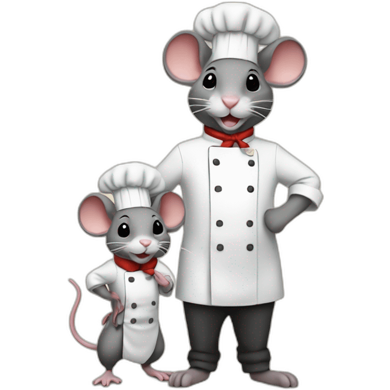 rattatouie chef and mouse stand together emoji