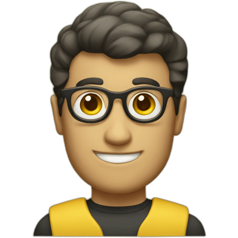 vulcan with nerd face on yellow hand emoji