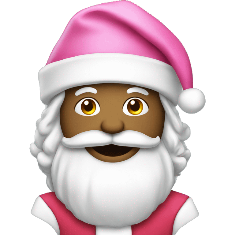 Santa wearing a pink Santa hat emoji