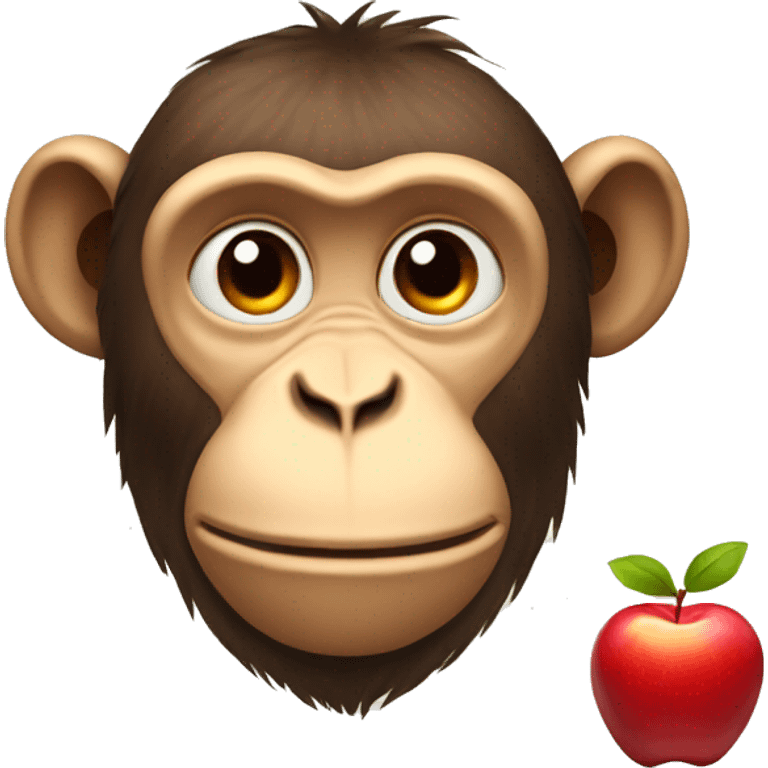 Monkey with a apple on his head  emoji