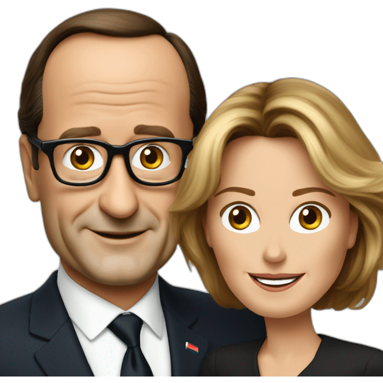 François Hollande and Valérie Trierweiler emoji