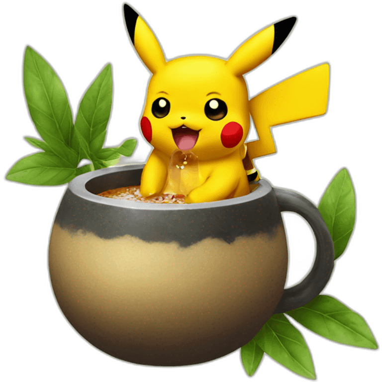 pikachu drinking yerba mate emoji