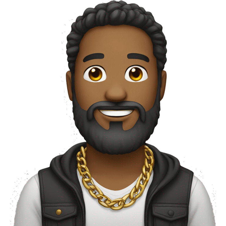 Beard man wear chain emoji