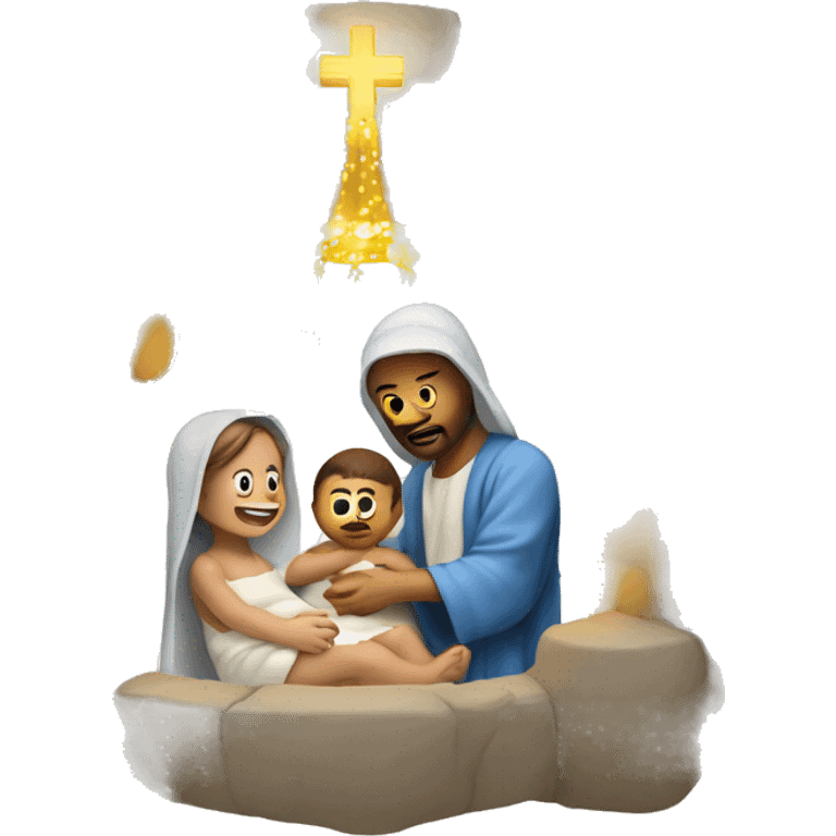 Portal de Belén con el nacimiento del niño Jesús  emoji