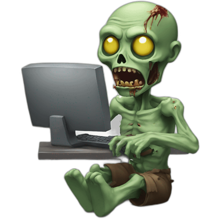 zombie with computer emoji