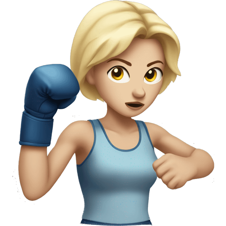 White woman boxer throwing a punch emoji