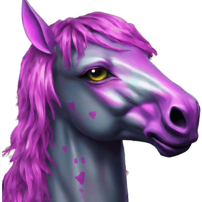 .Zombie_ Vaporwave black holographic oilslick zombie unicorn yellow caution tape graffiti Pegasus  emoji