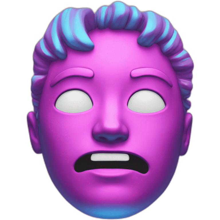 Vaporwave scarred face emoji