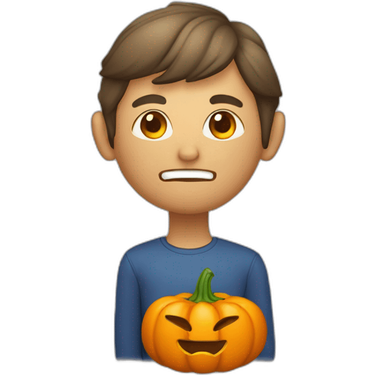 Cuerpo humano con cabeza de calabaza emoji