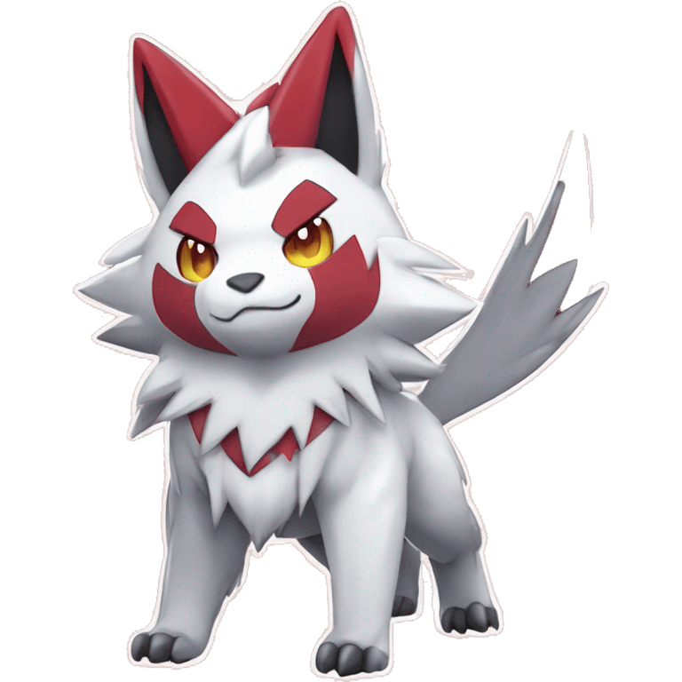 Anthro Cool Edgy Cute Chibi Shiny Zangoose-Zoroark-Fakemon-Pokémon Full Body Detailed High Quality emoji