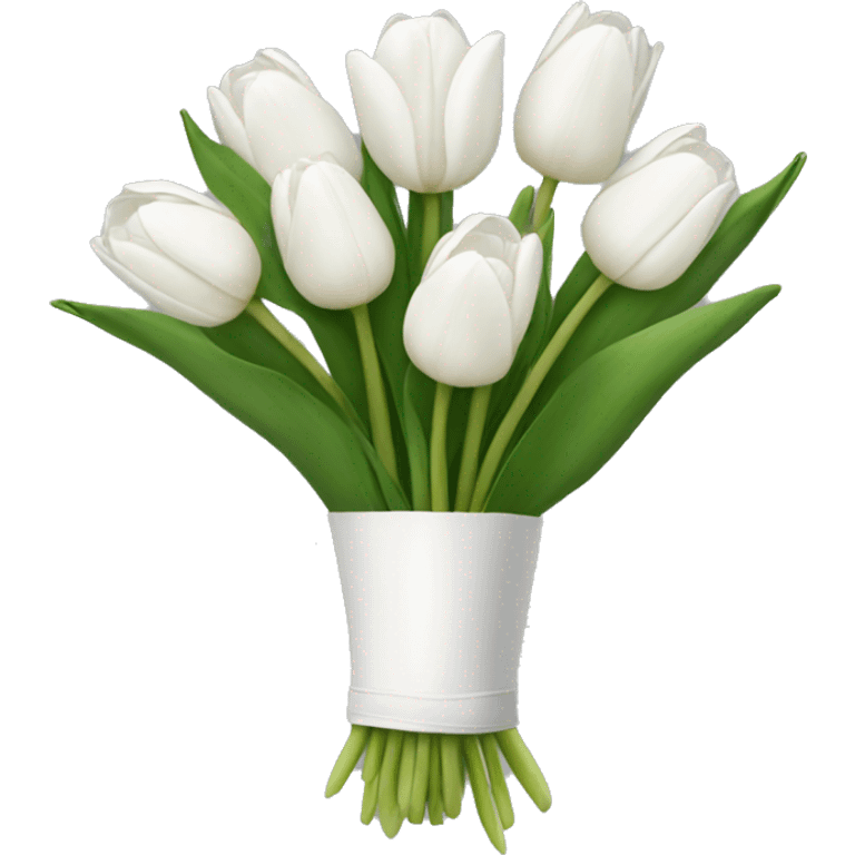 white tulip bouquet  emoji