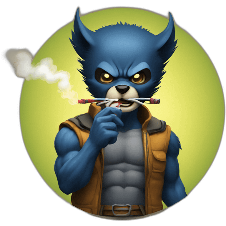 Wolverine smokes a hookah emoji