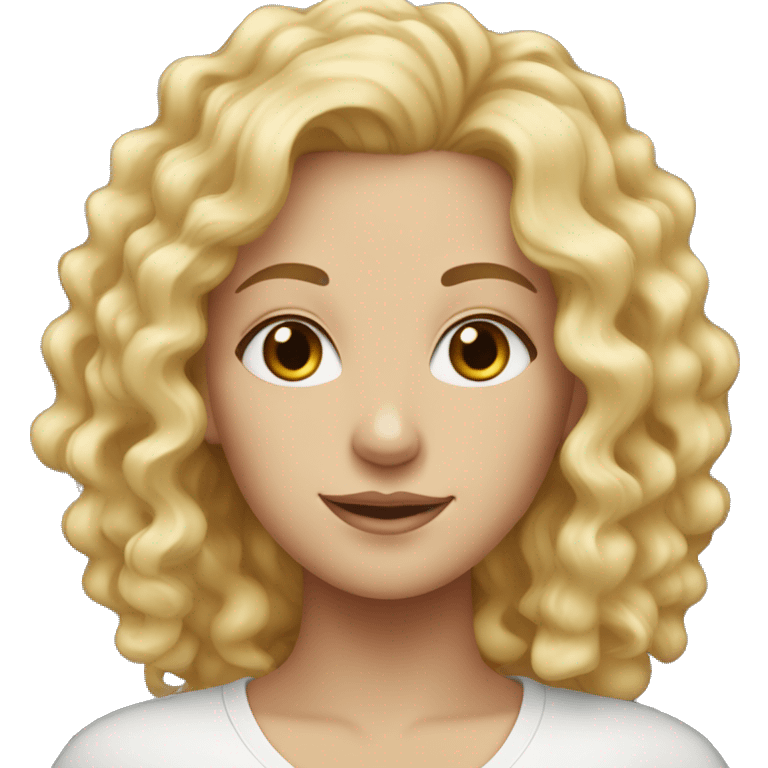  young women with curly blonde hair, white skin emoji