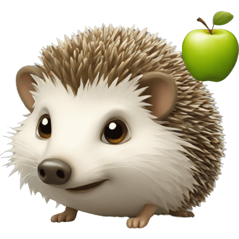 hedgehog with an apple emoji