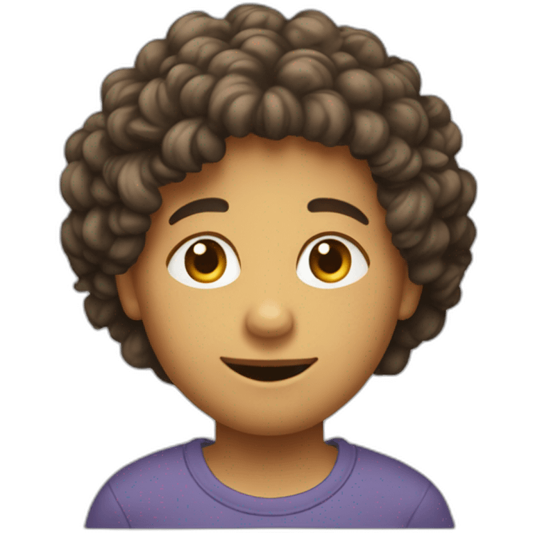 Garçon au cheveux bouclés emoji