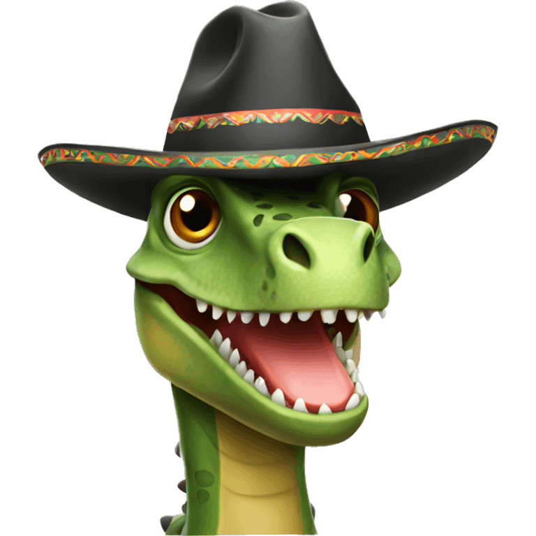 Dinosaur wearing sombrero  emoji