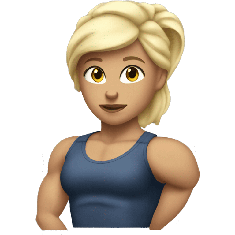 Strong muscle arm blonde girl emoji