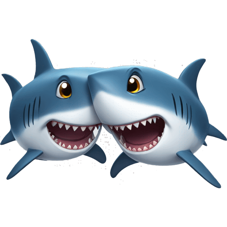 two shark friends emoji