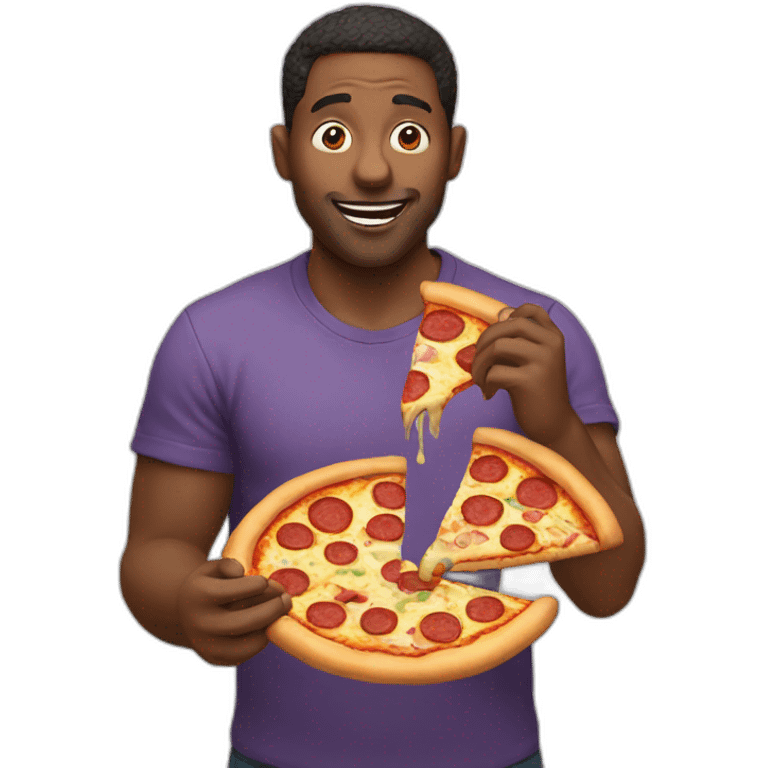 man eating pizza emoji