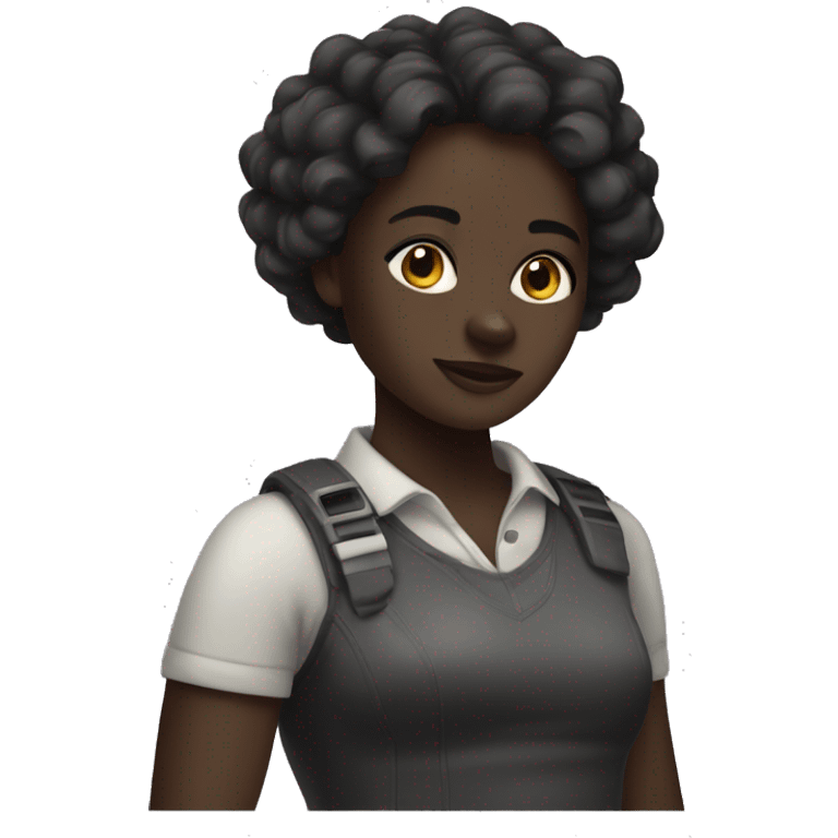 dark skin girl with pewpew  emoji