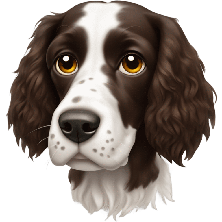 Springer spaniel with one brown eye emoji