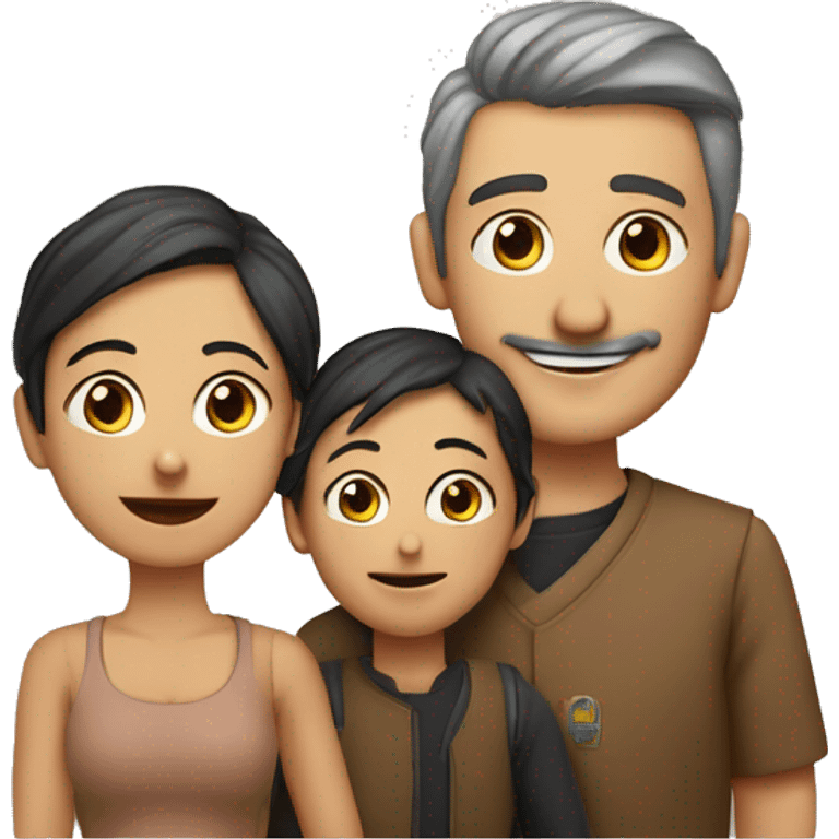 Famille avec deux efans garçonet fi emoji