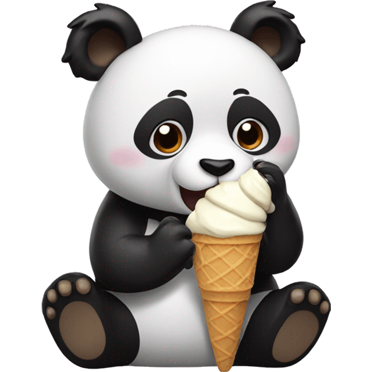 Panda eating ice cream emoji