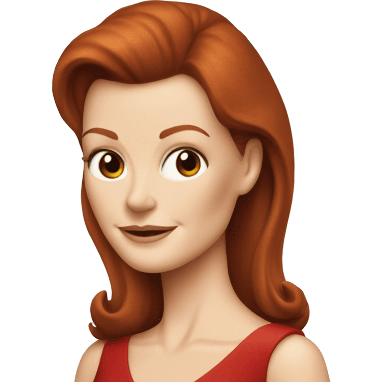 Marcia Cross in red dress emoji