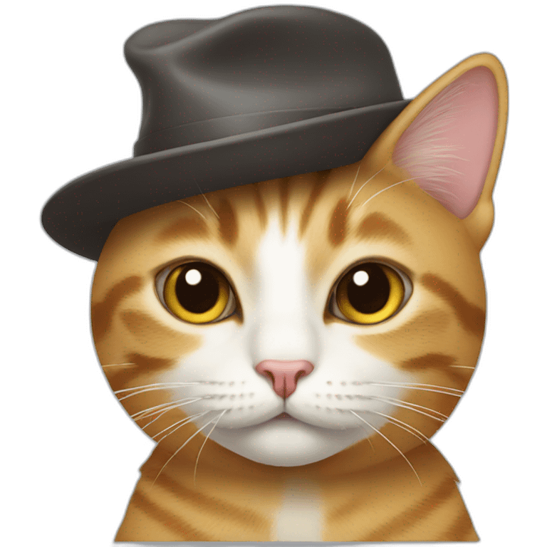 cat with a hat on a cat emoji