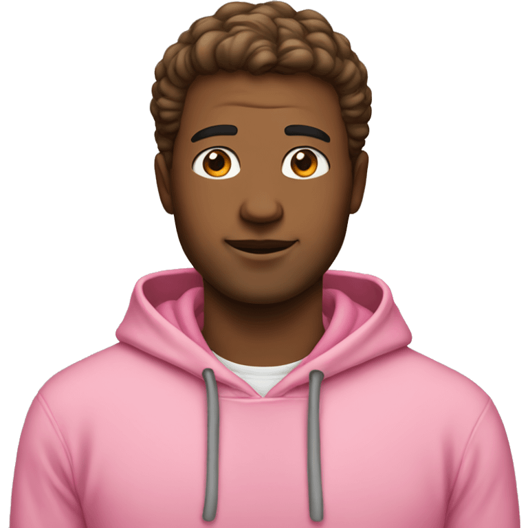 A white guy in a pink hoodie emoji