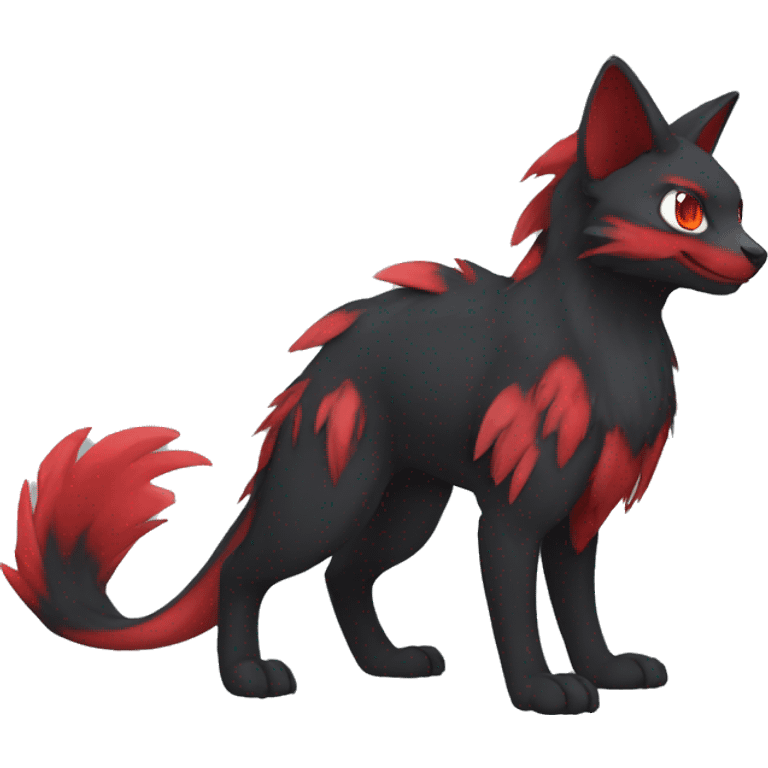 cool black red animal hybrid Fakemon full body emoji