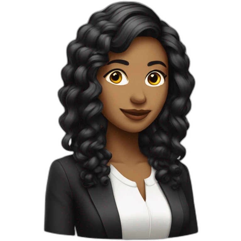 mujer-blanca-elegante-inteligente-cabello-negro emoji