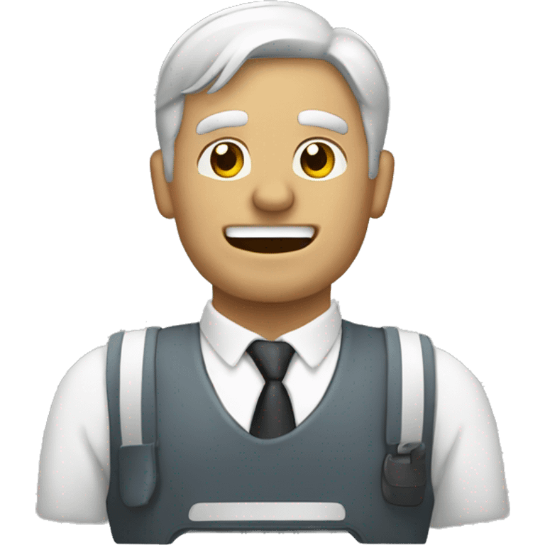 hombre mecánico saludando emoji