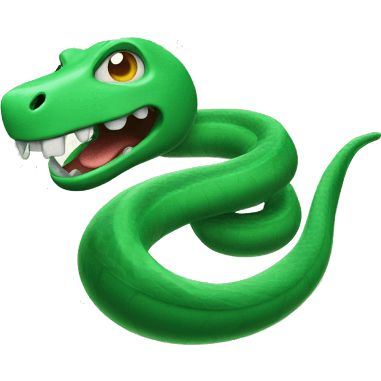 A long, green, fliying snake, throwing an Energy beam from its mouth  emoji