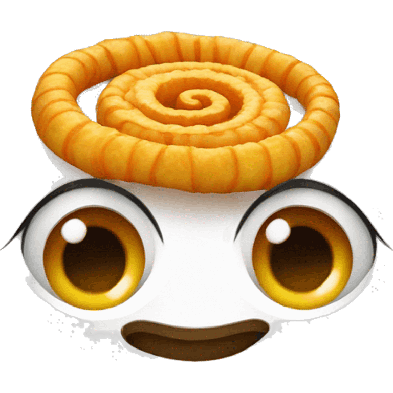 jalebi with eyes and mouth emoji