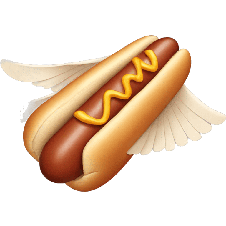 Flying hot dog with wings emoji