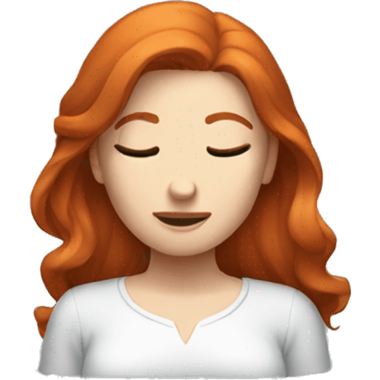 Redhead woman bowing emoji