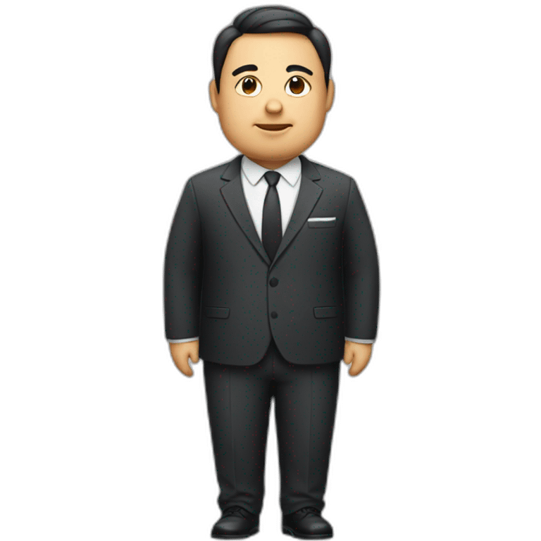 a chubby men wearing suit emoji