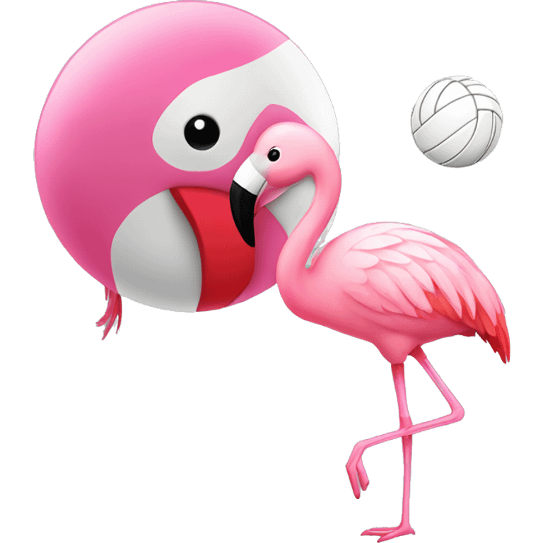 Flamingo and a volleyball emoji