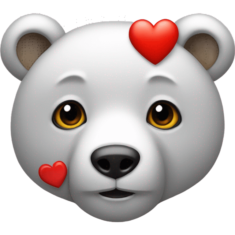 un ours avec un coeur emoji