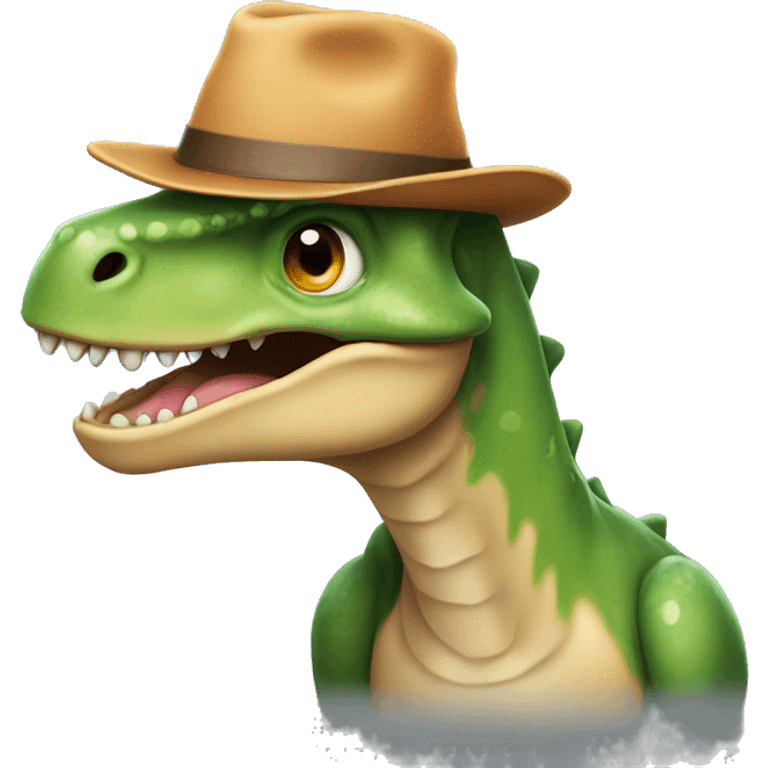 Dinosaur with hat emoji